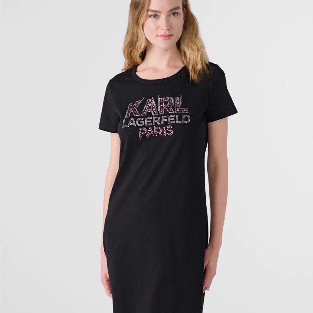 Karl Lagerfeld Paris Black T-Shirt Dress